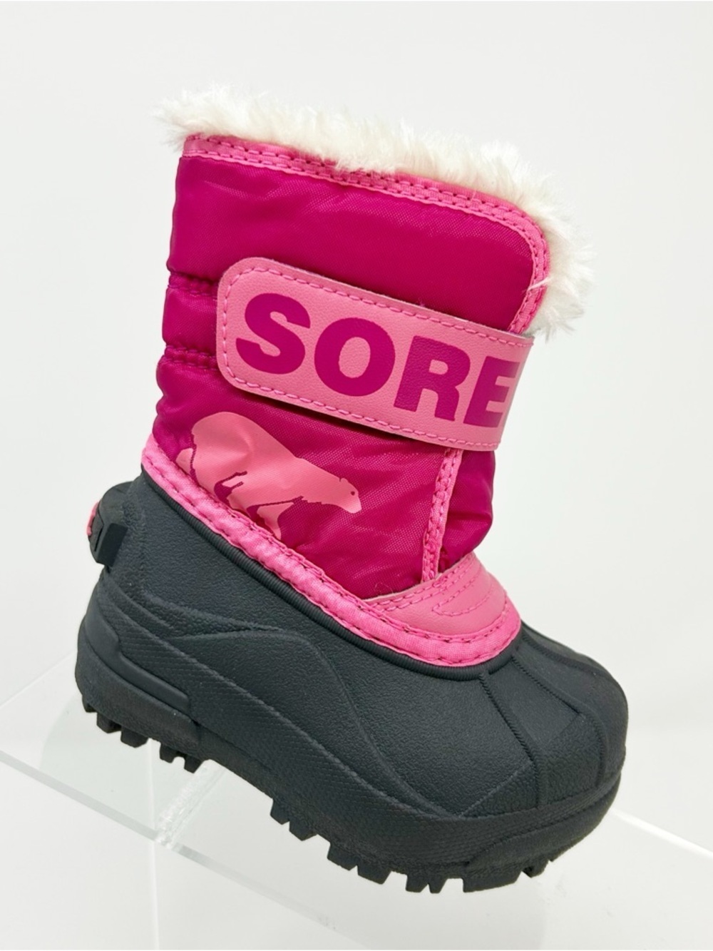 SOREL Snow Commander Toddler Snow Boots Pink Black Waterproof Insulated US 5